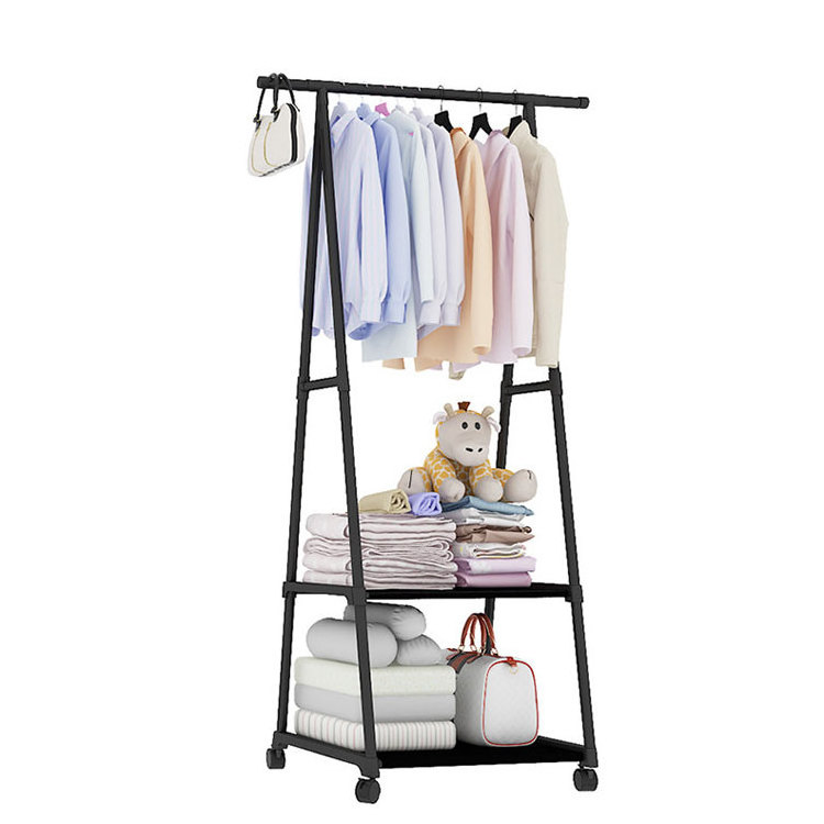 Large Storage Space Garment Display Rack Metal Coat Organizer Clothes Rack Shelf