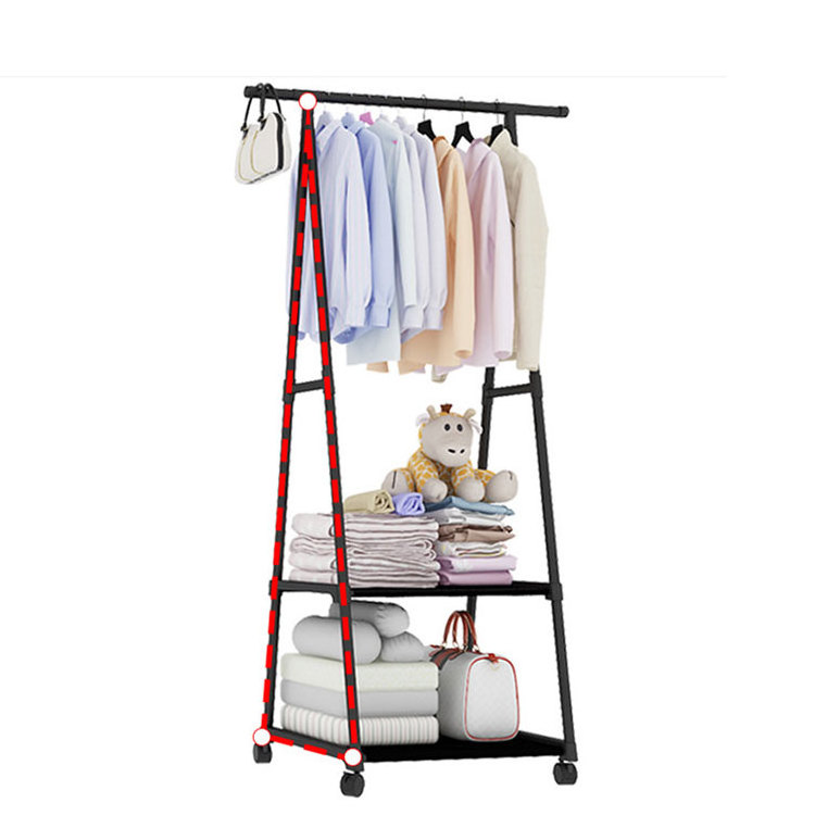 Large Storage Space Garment Display Rack Metal Coat Organizer Clothes Rack Shelf