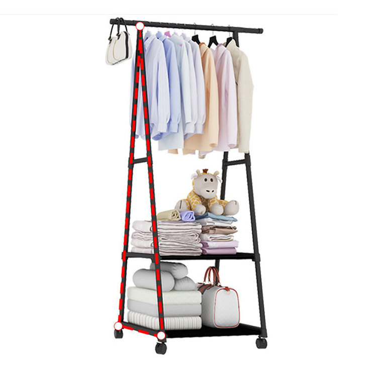 Large Storage Space Garment Display Rack Metal Coat Organizer Clothes Rack Shelf