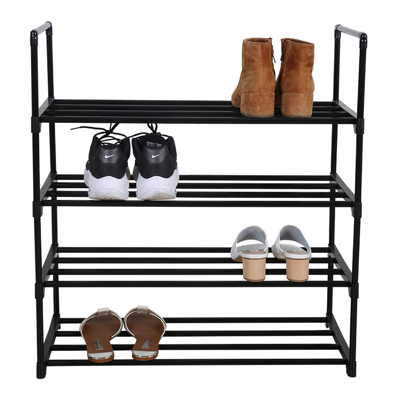 Simple DIY Metal Shoe Shelf Plastic Accessories Shoes Stand Home Entry 4 Layer Shoe Rack