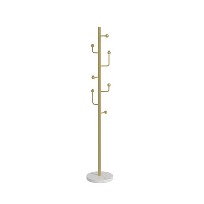 New Simple Floor Hat Hanger Iron Standing Coat Rack Freestanding Marble Base Coat Hanger Stand