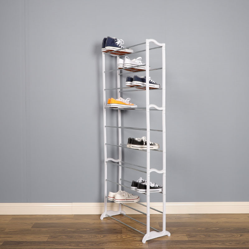 New design Tall Plastic Storage Organizer 50 Pairs Plastic Shoe Rack Shelf