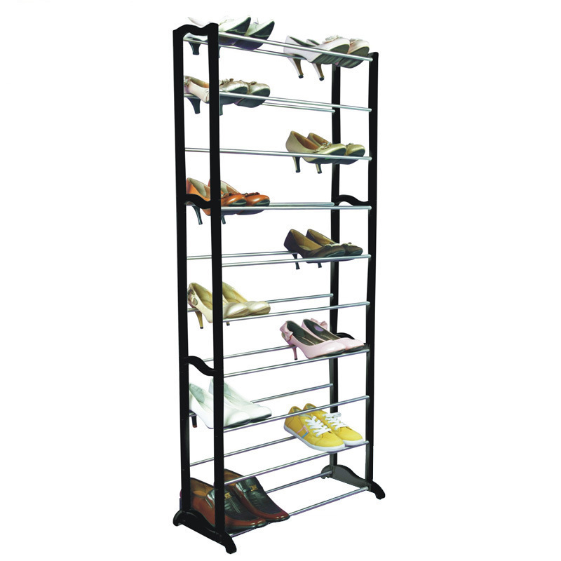 New design Tall Plastic Storage Organizer 50 Pairs Plastic Shoe Rack Shelf