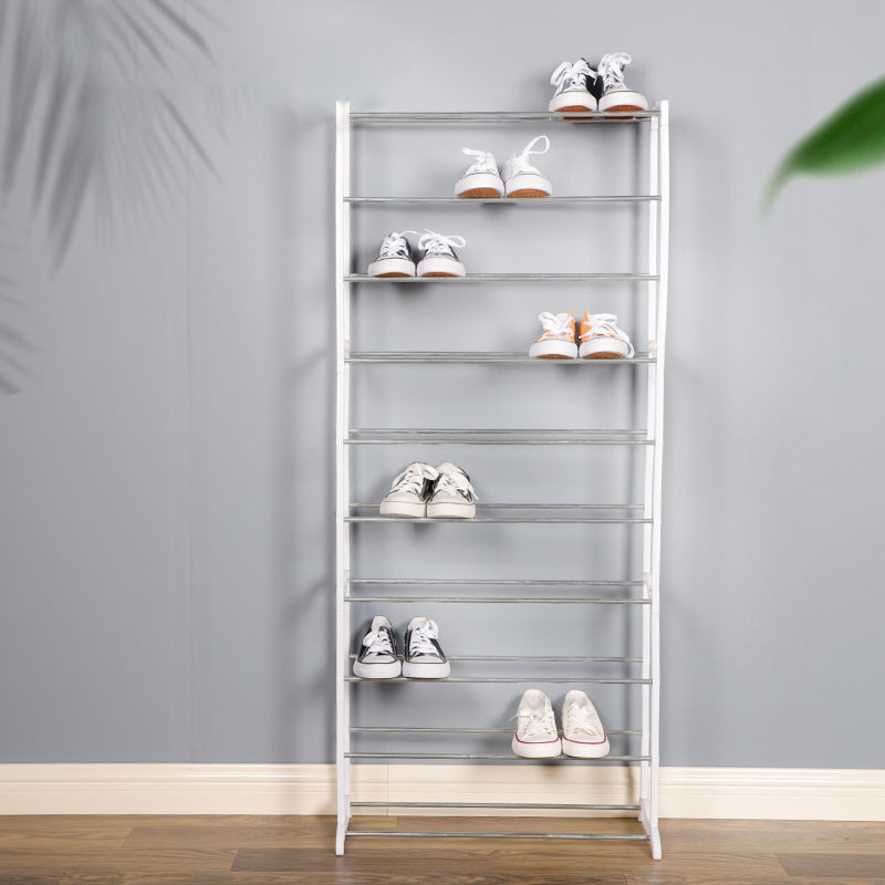 New design Tall Plastic Storage Organizer 50 Pairs Plastic Shoe Rack Shelf