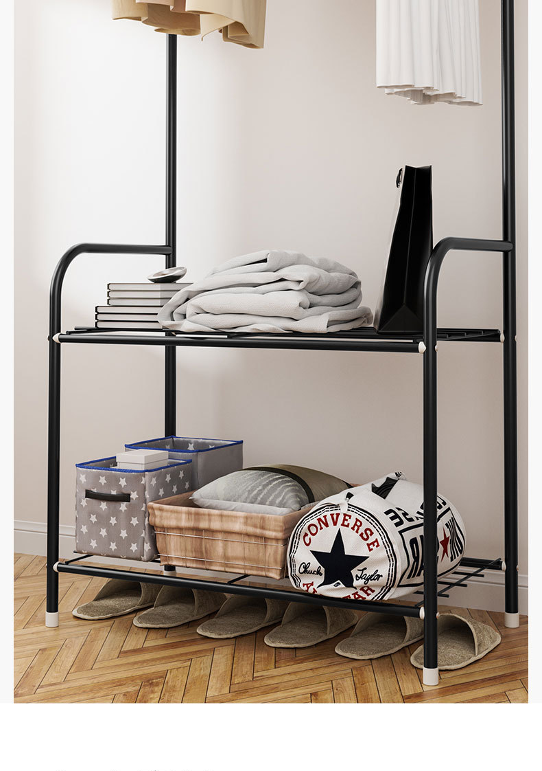 Modern Metal Coat Rack Stand Shoe Bench Entryway Vintage Iron Shoe Rack Hall Tree 2 tier Storage Shelves