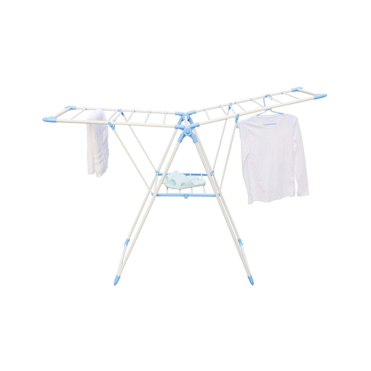 Heavy duty Kids Folding Portable Custom Clothes Dryer Standing clothes  Rack Hanger With Shoe Rack Cloth drying Rack