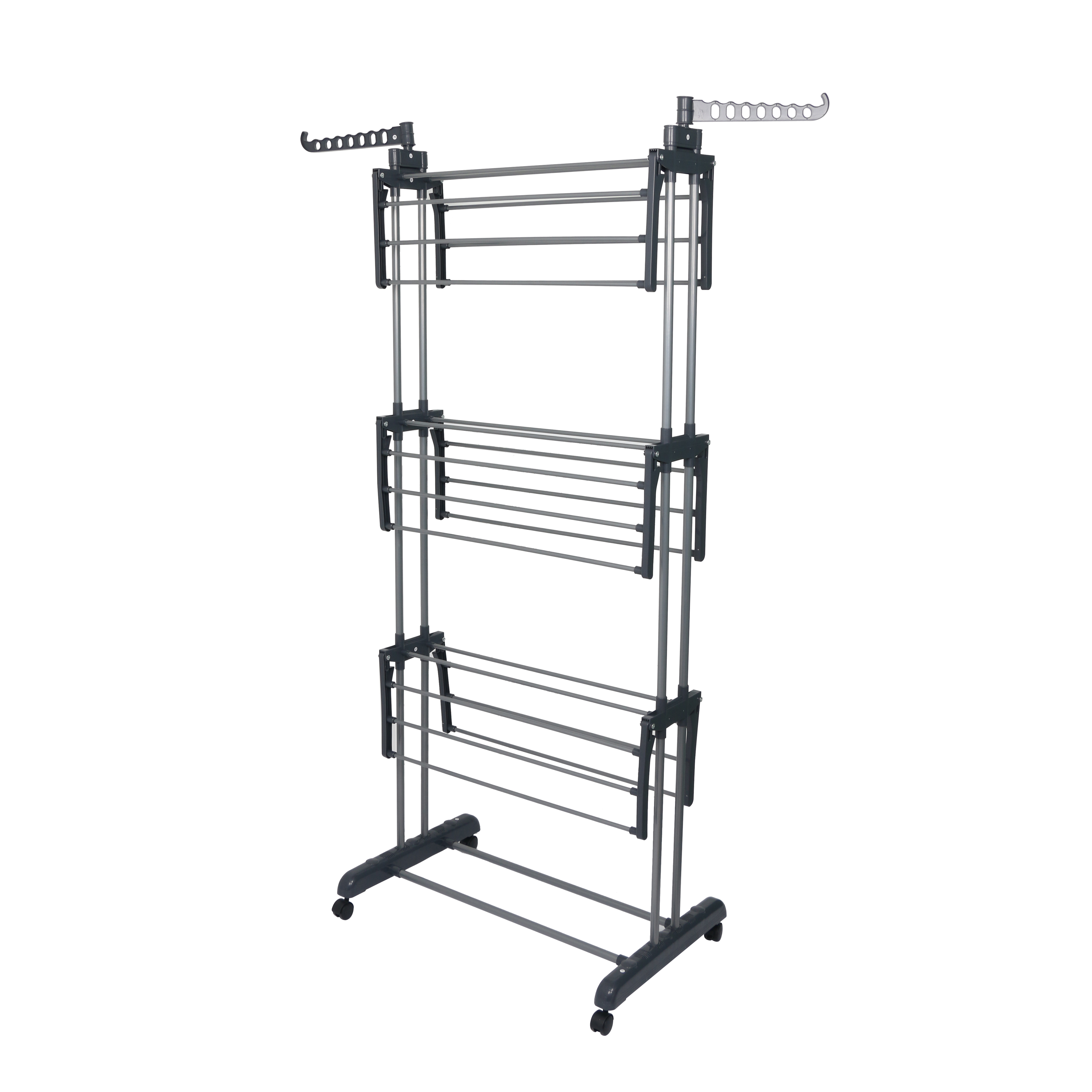 4 Tier Stand Hanger Rack with Wheels Foldable Laundry Rack Clothes Airer Dryer Rack