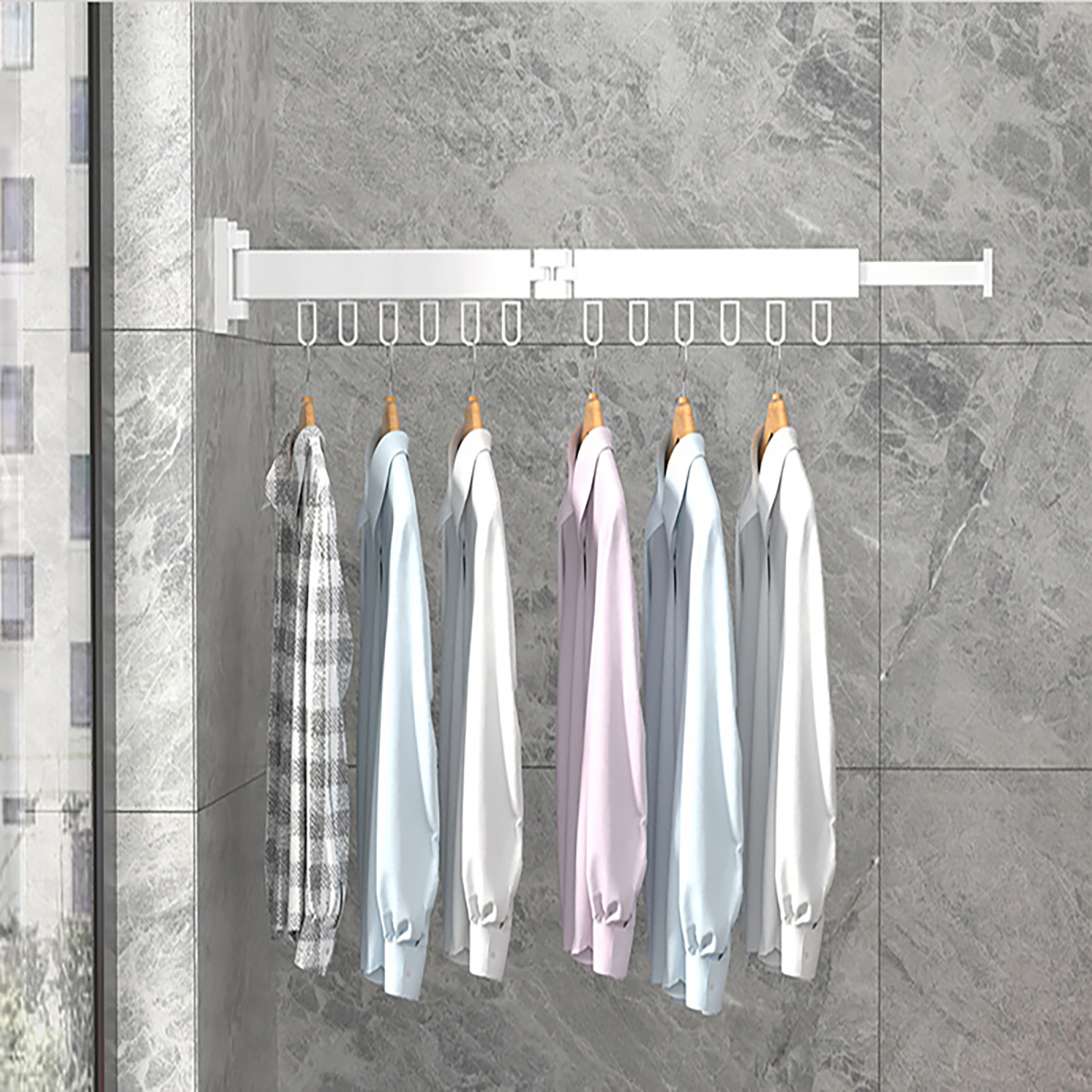 Multifunctional Household Foldable Cloth Hanger Wall Mounted Space Saving Drying Racks Magic Clothing Hangers