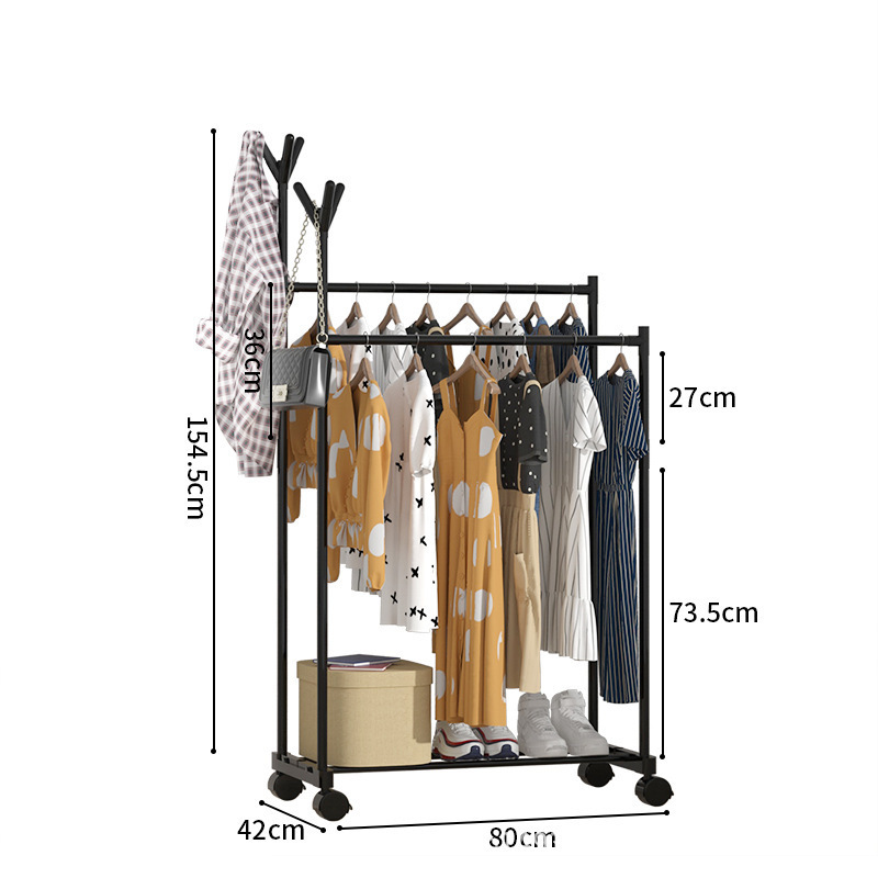 Hot sale single double rod clothing rack for boutique clothes hanger rack cloth rack stand store