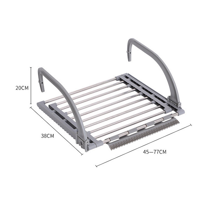 2022 Balcony Shoe Rack Stainless Steel Socks Clip Hanger Windowsill Extendable Laundry Drying Hanger