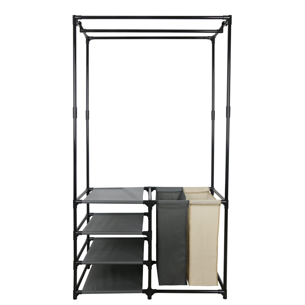 New Design Non-Woven Clothes Closet With Laundry Bag and Four Shelves Bedroom Portable Wardrobes