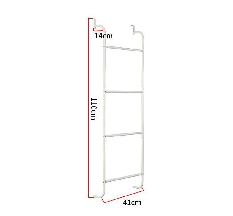 Household Metal  4-layer wall mount Towel Rack Bathroom Drying Rack White Modern Towel Rack over the door