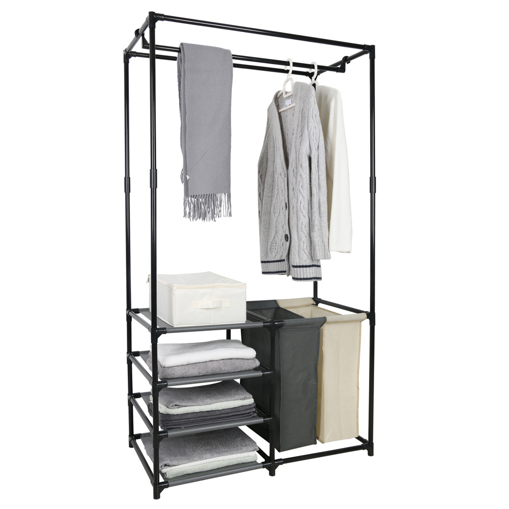 New Design Non-Woven Clothes Closet With Laundry Bag and Four Shelves Bedroom Portable Wardrobes