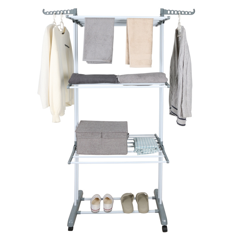 New Style OEM Clothes Airer Rack Metal Laundry Garment Dryer Stand with Two Side Wings