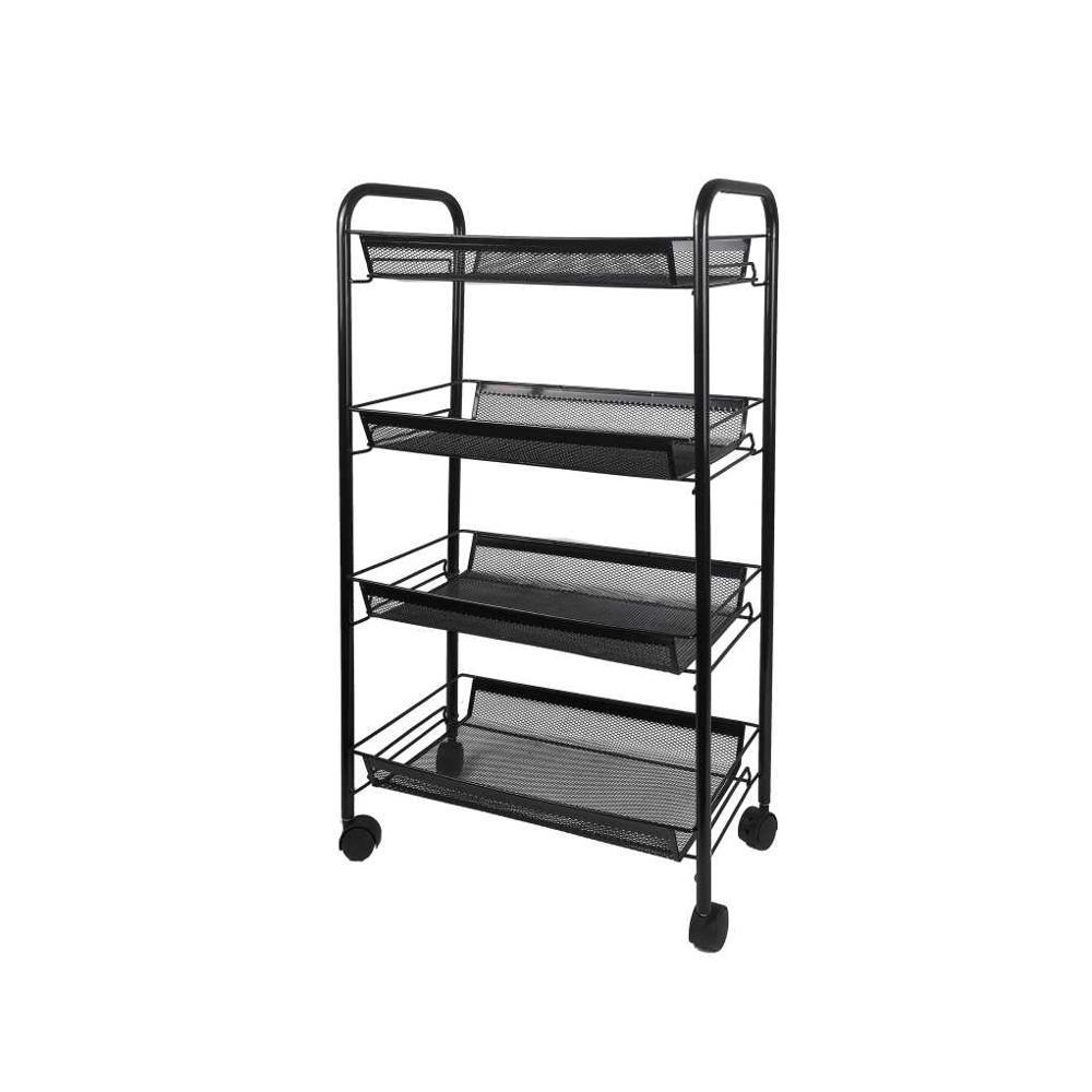 Multilayer Metal Rolling Cart Multifunction Rack Storage Shelf 3 Tiers 4 Tiers Trolley Organizer Rack