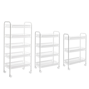 Multilayer Metal Rolling Cart Multifunction Rack Storage Shelf 3 Tiers 4 Tiers Trolley Organizer Rack