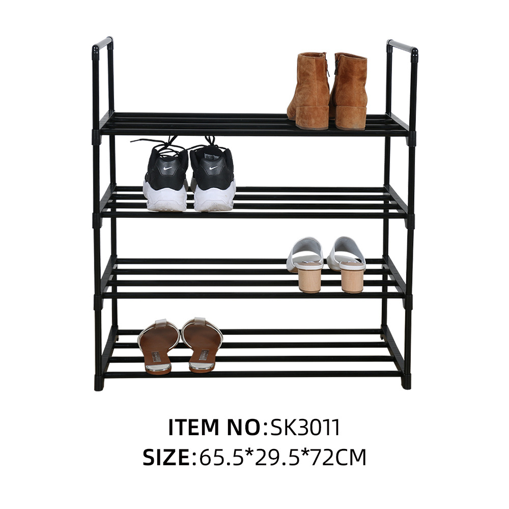 Hot-selling 4 Tier Iron Shoe Shelves Easy To Assemble Shoe Rack Organizer minimalist shoe rack