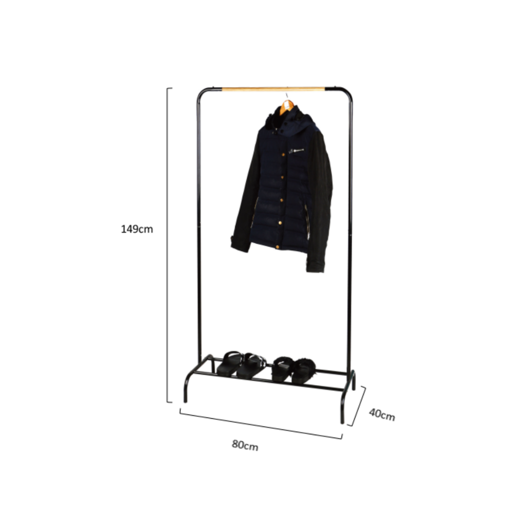 2020 New Nordic Indoor Standing Coat Hanger Metal Garment Rack Metal Clothes Rack with Shelf Modern 80*40*149CM Black,white Iron