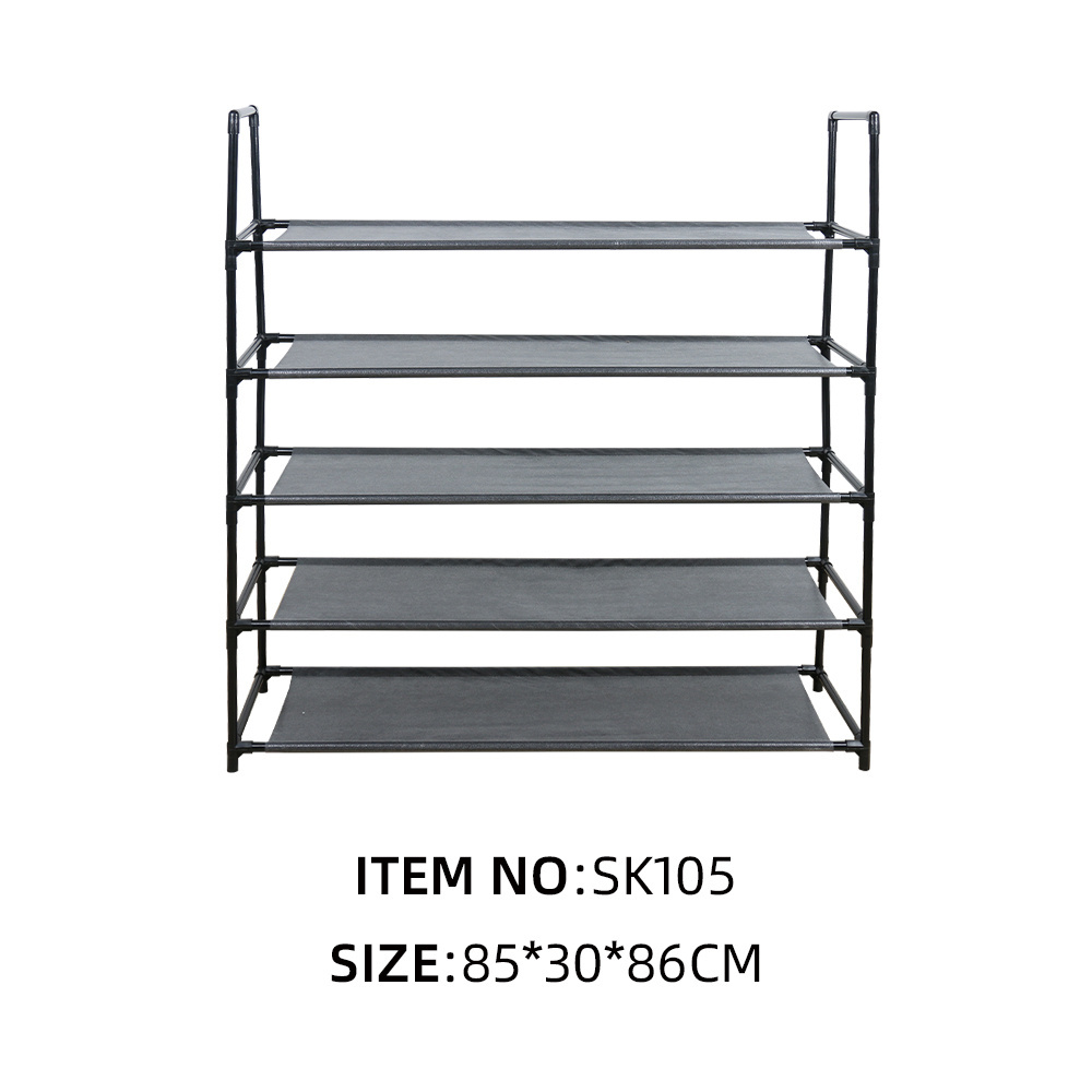 DIY Modern Metal Large Shoe Rack 10 Tiers Shoe Storage Cabinet Non-woven Shoe Organizer Shelf