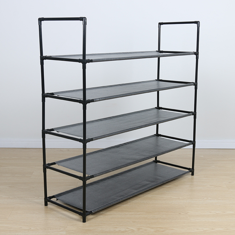 Home Furniture 5 Tiers DIY Esay To Assemble Cheap Portable Steel Tube Storage Shoe Racks