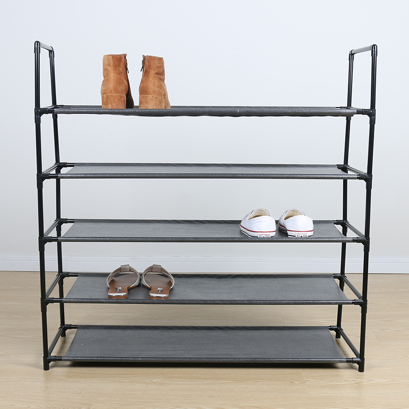 Home Furniture 5 Tiers DIY Esay To Assemble Cheap Portable Steel Tube Storage Shoe Racks