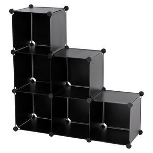 Easy assemble Multipurpose bedroom 6 Cubes Storage  Plastic Display Shelf