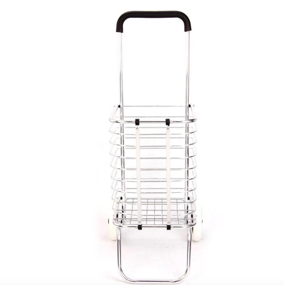 Big Wheels Foldable Aluminum Alloy Mesh Trolley Supermarket Shopping Cart