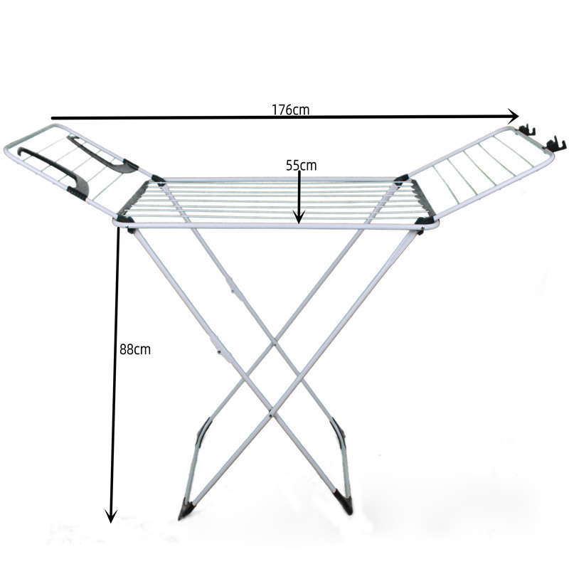 Home Foldable Cloth Hanger Stand Metal Clothes Laundry Drying Rack Saves Space Portable Dryer Collapsible Laundry Clothes Stand