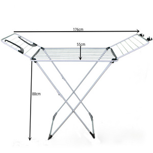 Home Foldable Cloth Hanger Stand Metal Clothes Laundry Drying Rack Saves Space Portable Dryer Collapsible Laundry Clothes Stand