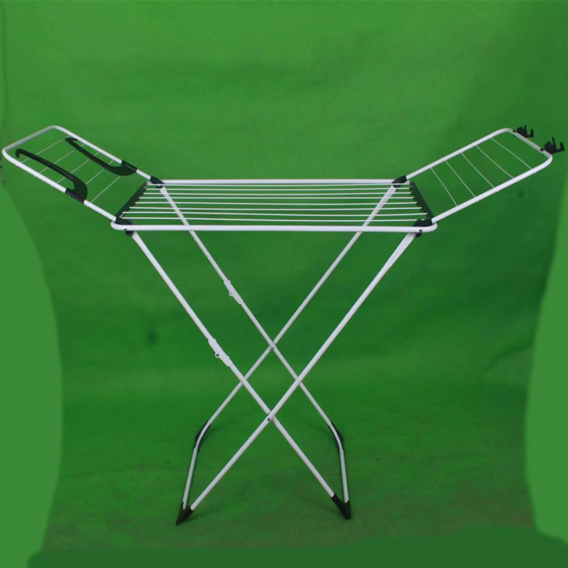 Home Foldable Cloth Hanger Stand Metal Clothes Laundry Drying Rack Saves Space Portable Dryer Collapsible Laundry Clothes Stand