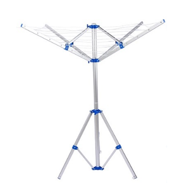 Outdoor Standing Clothes Line Folding Umbrella Tripod Laundry Drying Rack 4 Arms Rotary Clothes Airer