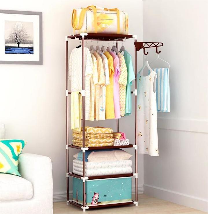 Hot Sale Garment Rack Bedroom Furniture Metal Clothes Hanger Stand Storage Shelf Rack