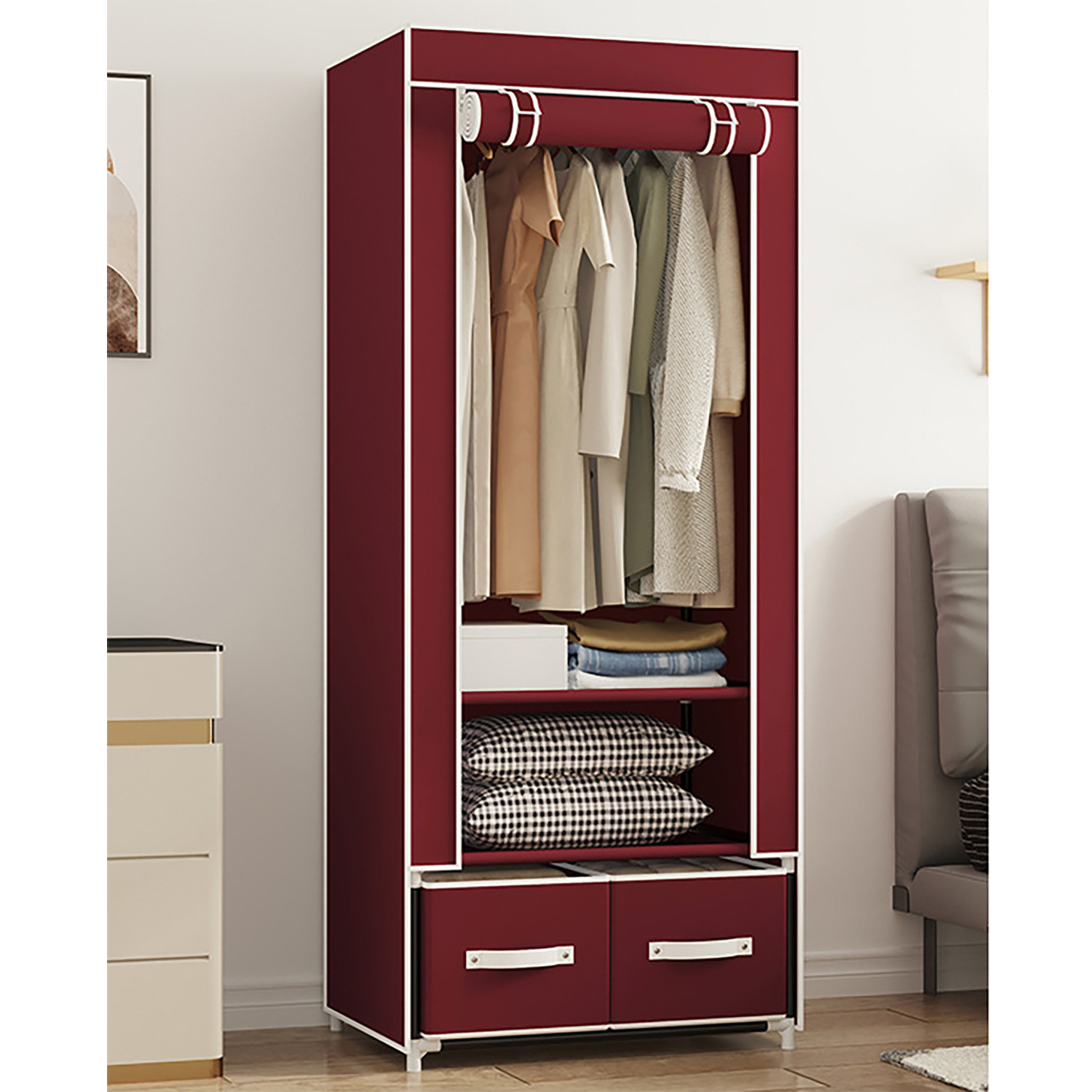 Modern portable Wardrobes clothes storage Non-woven Fabric Wardrobes Bedroom Wardrobe Closet Organizer