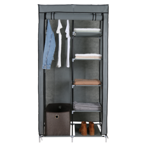 Non-fabric Clothes Closet With Shelf And Three Storage Organizer Bedroom Wardrobes Clothes Organizer