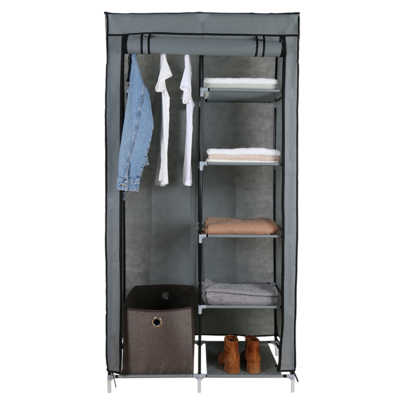 Non-fabric Clothes Closet With Shelf And Three Storage Organizer Bedroom Wardrobes Clothes Organizer