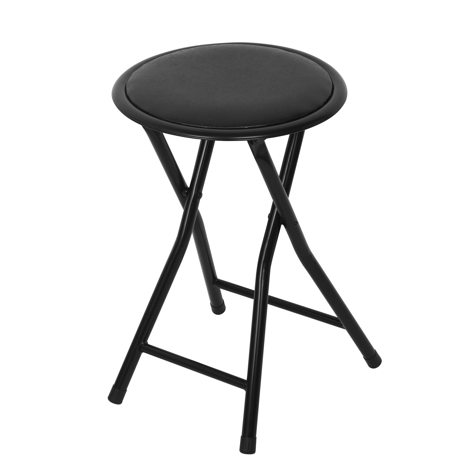 Modern Foldable metal garden stool Round Soft padded Seat chair folding bar stools for kitchen