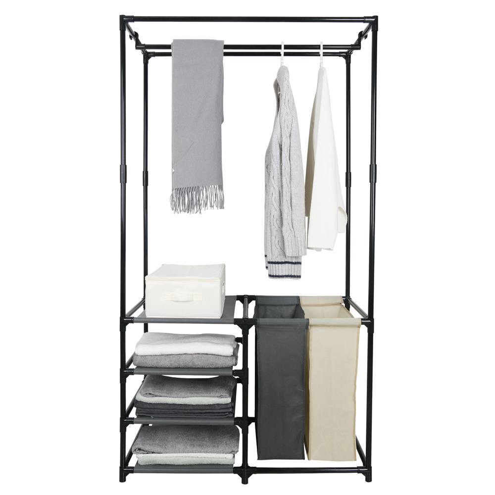 New Design Non-Woven Clothes Closet With Laundry Bag and Four Shelves Bedroom Portable Wardrobes