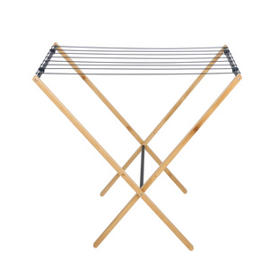 Eco Friendly Wooden Foldable Home Garment Clothes Coat Dryer Racks Folding Standing Hanger Airer Laundry Cloth Drying Rack