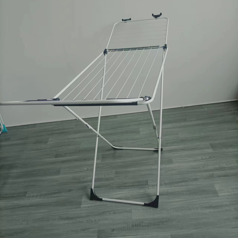 Home Foldable Cloth Hanger Stand Metal Clothes Laundry Drying Rack Saves Space Portable Dryer Collapsible Laundry Clothes Stand