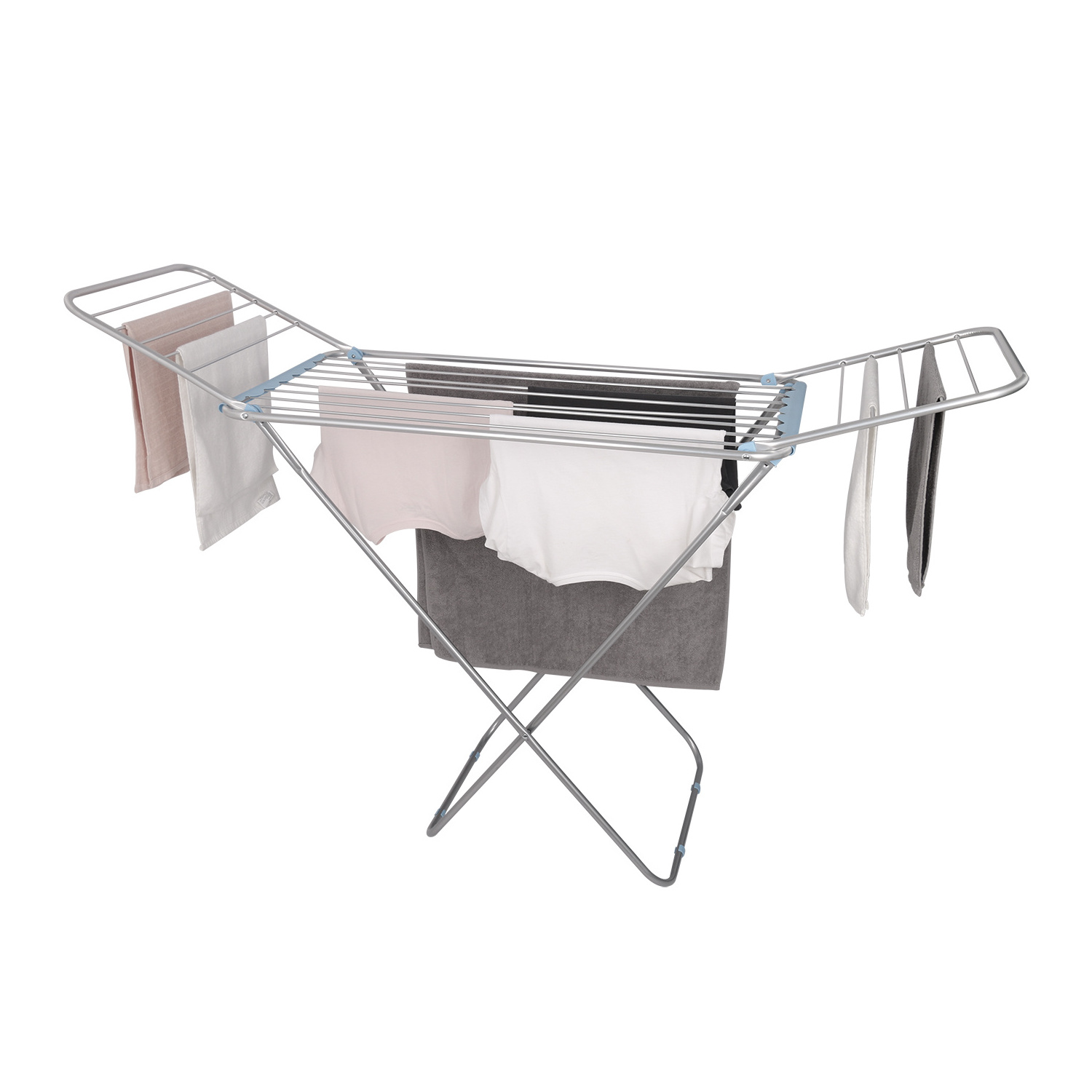 Heavy duty 18m Aluminum  portable folding dryer cloth hanger stand metal laundry clothes drying rack