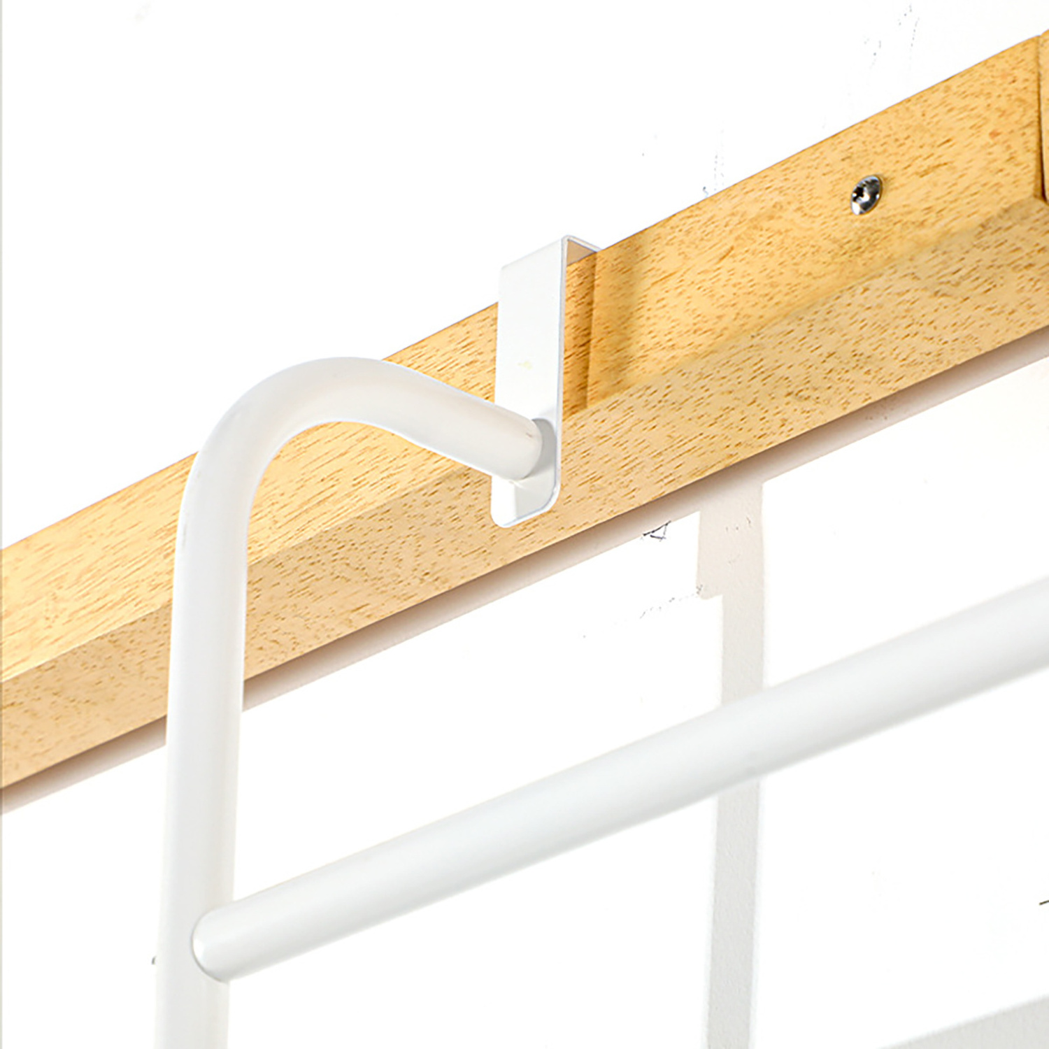 Household Metal  4-layer wall mount Towel Rack Bathroom Drying Rack White Modern Towel Rack over the door