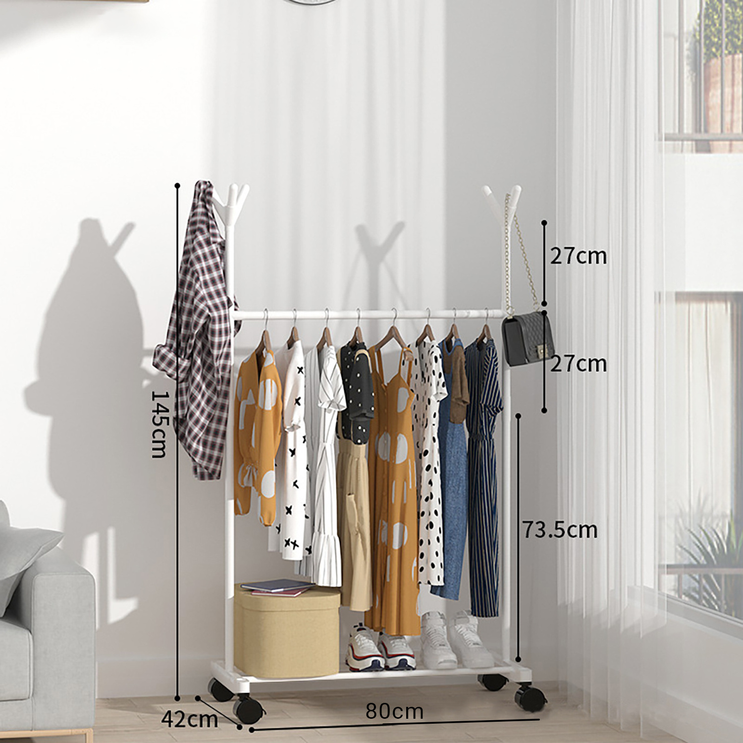 Hot sale single double rod clothing rack for boutique clothes hanger rack cloth rack stand store