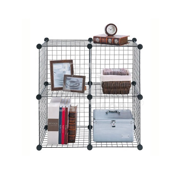 Home DIY 4 Cubes Small Pet Wire Grid Cage Cube Display Wire Cube Storage