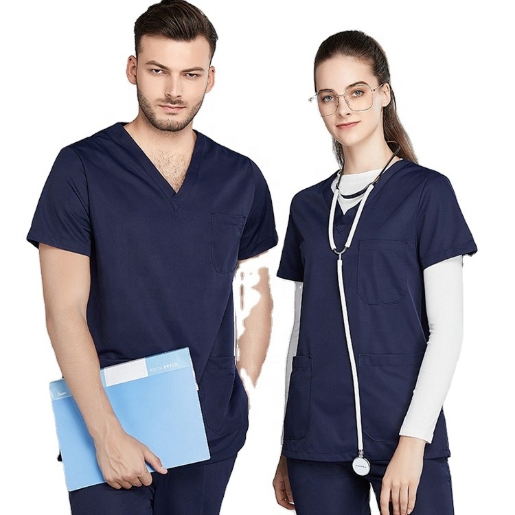 oem logo custom print embroidery wholesale hospital signature nursing work wear staff men women blouse pant set scrubs