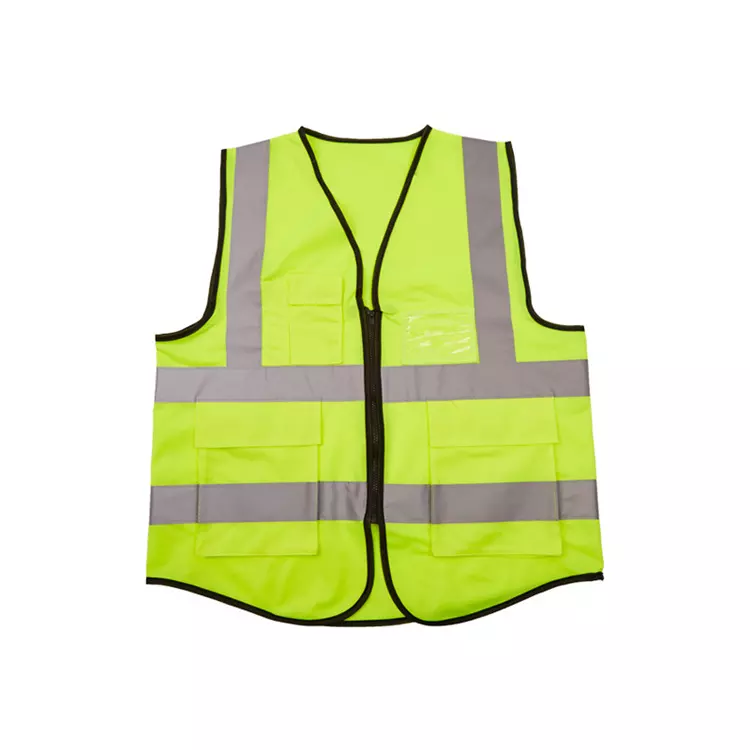 High visibility 100% polyester printing embroidery logo traffic anti static safety reflective fluorescent orange yellow vest