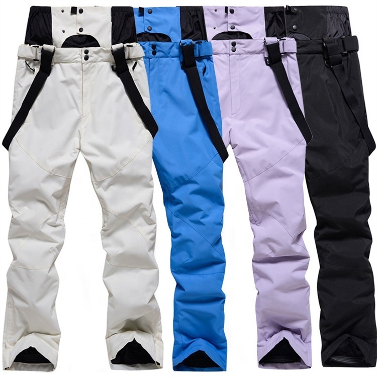 wholesale unisex sportswear logo custom outdoor waterproof windproof warm snowboarding suspenders bibs snow pant ski pants