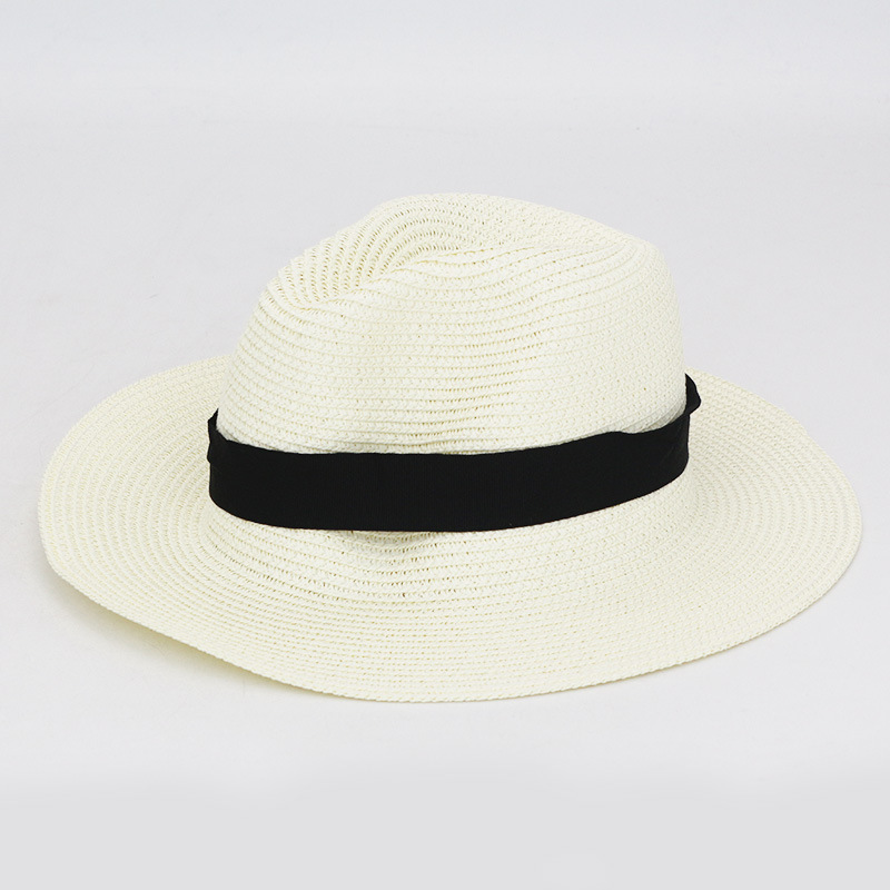 Summer collapsible large eaves custom logo straw hat eco-friendly breathable outdoor beach sunshade wide brim straw hats