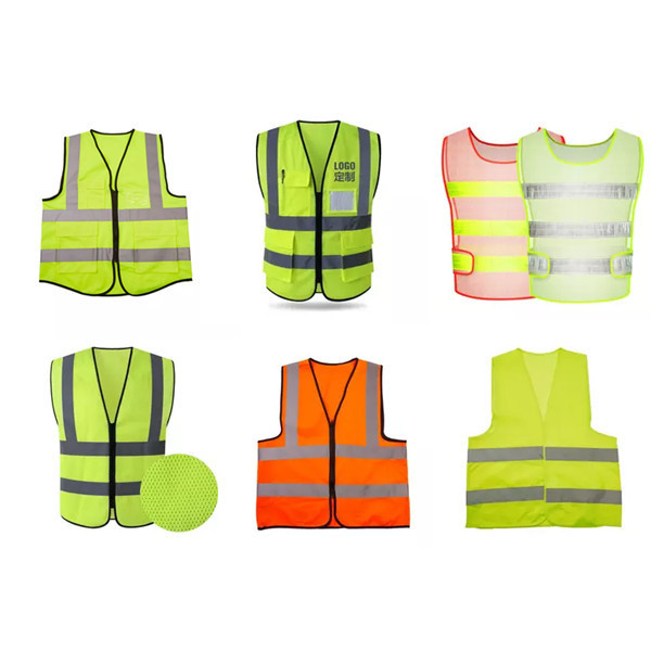 High visibility 100% polyester printing embroidery logo traffic anti static safety reflective fluorescent orange yellow vest