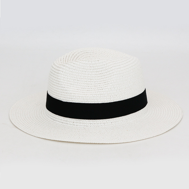 Summer collapsible large eaves custom logo straw hat eco-friendly breathable outdoor beach sunshade wide brim straw hats