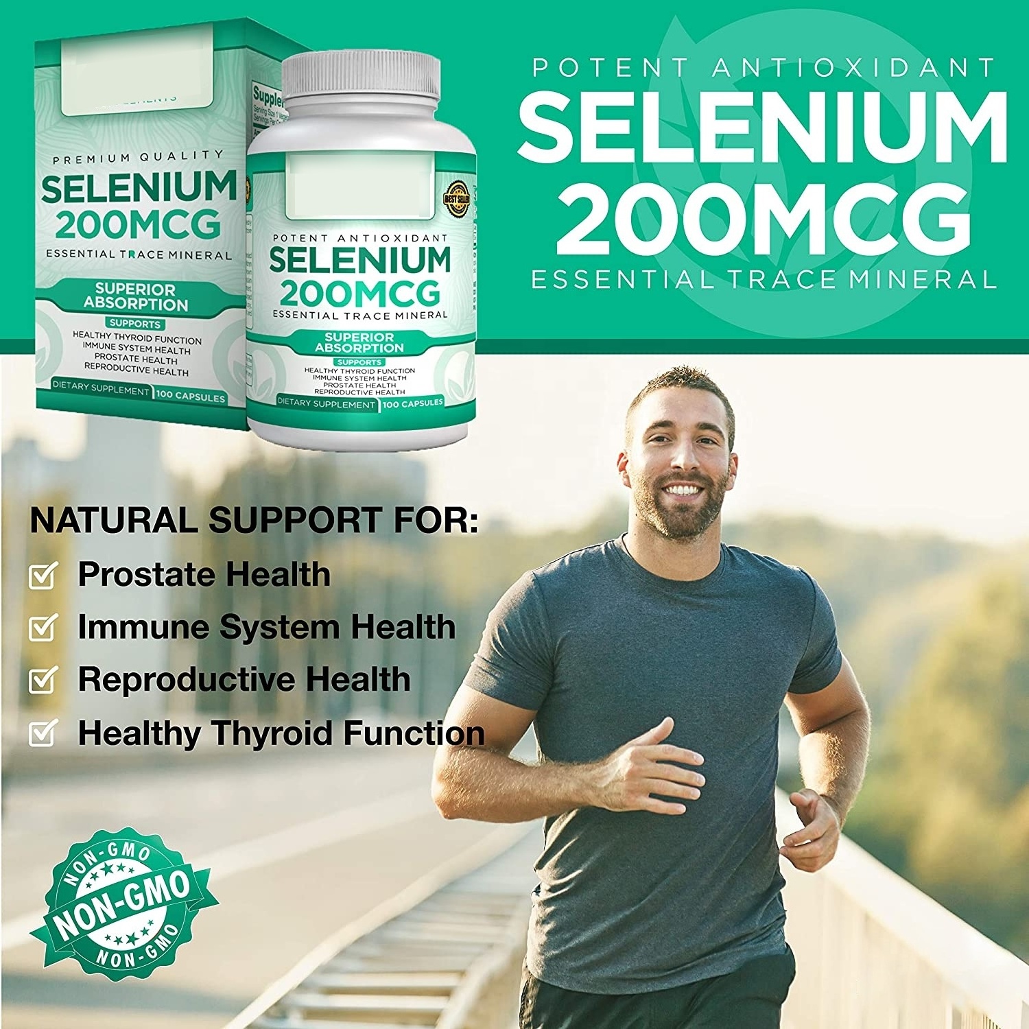 Premium Selenium Supplement Supports Immune System Reproductive and Prostate Health Essential Trace Mineral